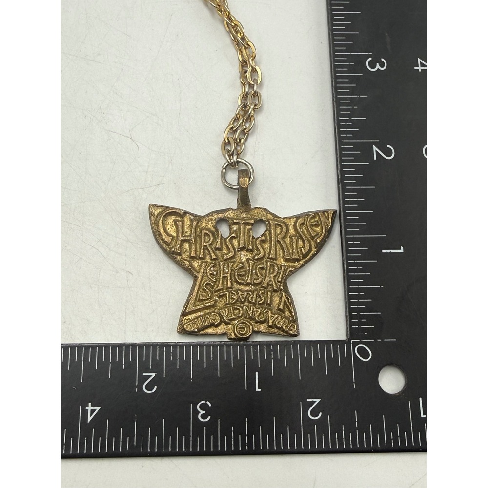 Terra Sancta Guild Butterfly NIKA Enamel Necklace Christ Is Risen Israel Vintage - Picture 3 of 4